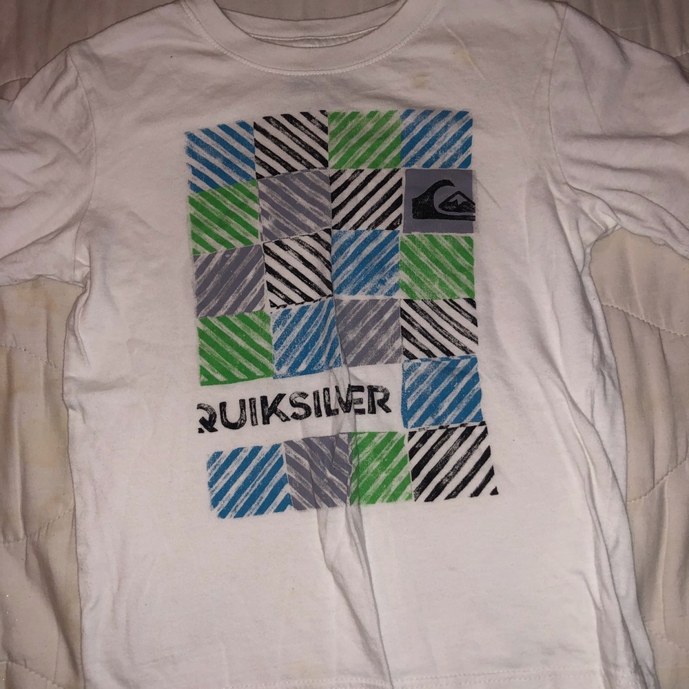 boys quiksilver white tee